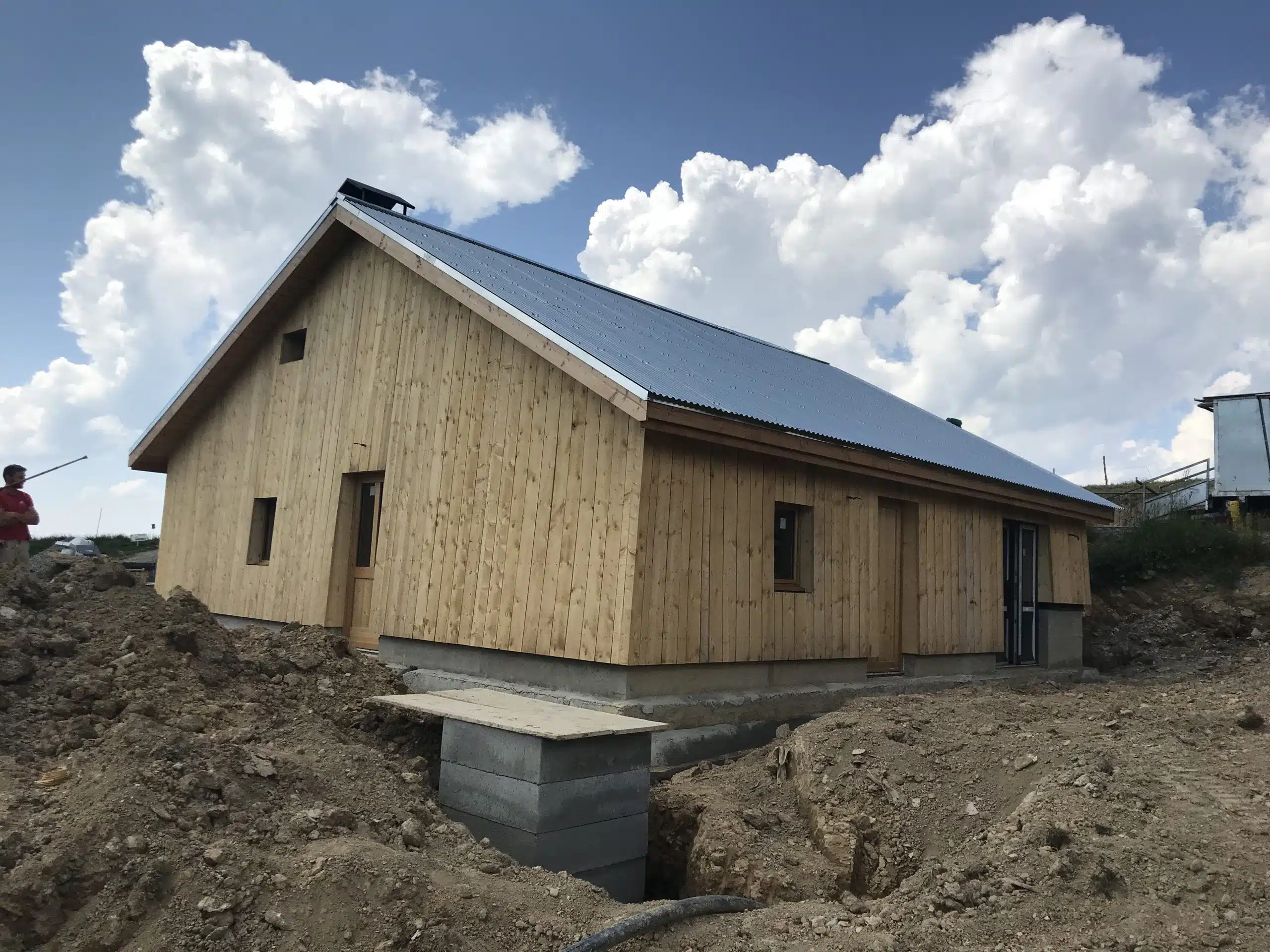 maison de bois en cours de construction